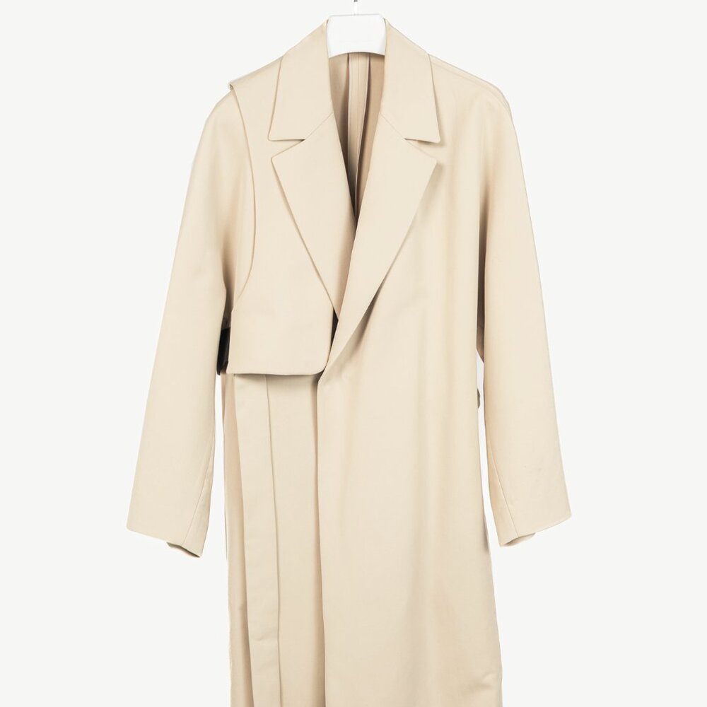 Wooyoungmi SS/17 Beige Twill Wrap Harness Coat